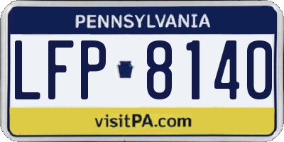 PA license plate LFP8140