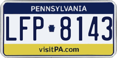 PA license plate LFP8143