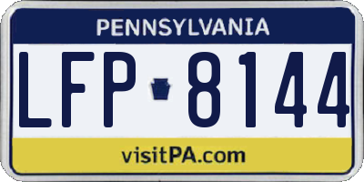 PA license plate LFP8144