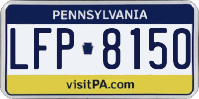 PA license plate LFP8150