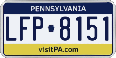 PA license plate LFP8151