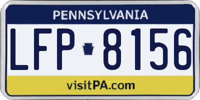 PA license plate LFP8156