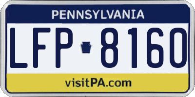 PA license plate LFP8160