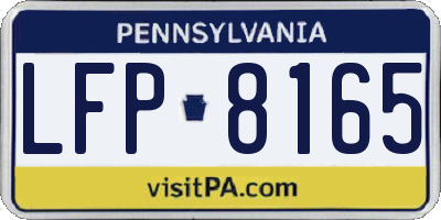 PA license plate LFP8165