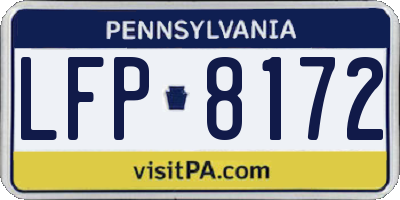 PA license plate LFP8172