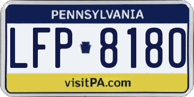 PA license plate LFP8180