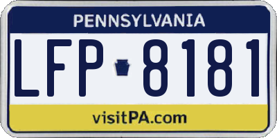 PA license plate LFP8181