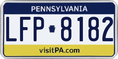 PA license plate LFP8182