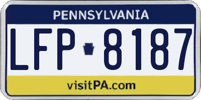 PA license plate LFP8187