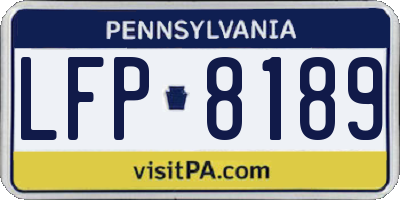 PA license plate LFP8189