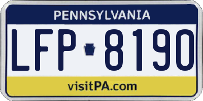 PA license plate LFP8190