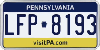 PA license plate LFP8193