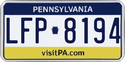PA license plate LFP8194