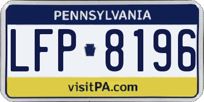 PA license plate LFP8196