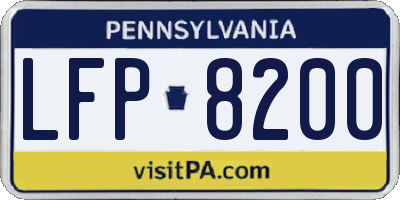 PA license plate LFP8200