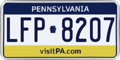 PA license plate LFP8207