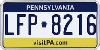 PA license plate LFP8216