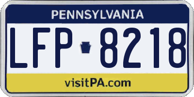 PA license plate LFP8218