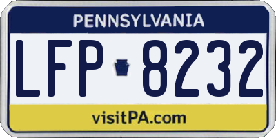 PA license plate LFP8232