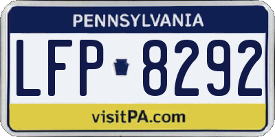 PA license plate LFP8292