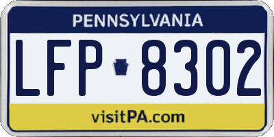 PA license plate LFP8302