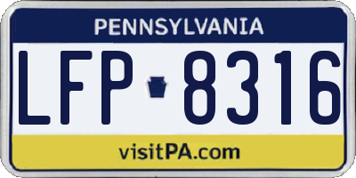 PA license plate LFP8316