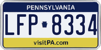 PA license plate LFP8334