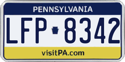 PA license plate LFP8342