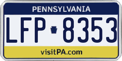 PA license plate LFP8353