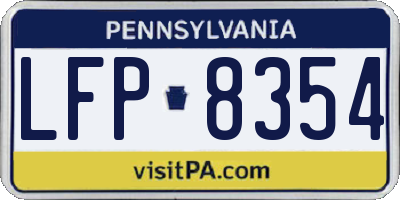 PA license plate LFP8354