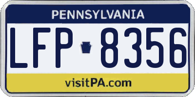 PA license plate LFP8356