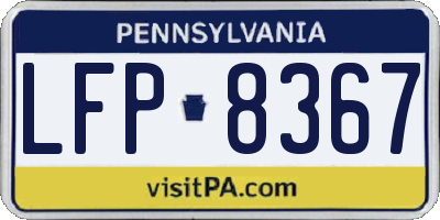 PA license plate LFP8367