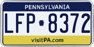 PA license plate LFP8372