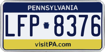 PA license plate LFP8376