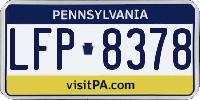 PA license plate LFP8378