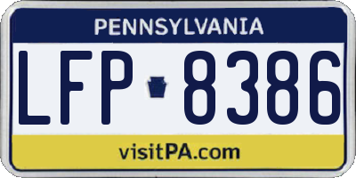 PA license plate LFP8386