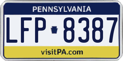 PA license plate LFP8387