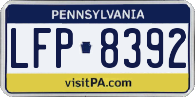 PA license plate LFP8392