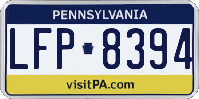 PA license plate LFP8394