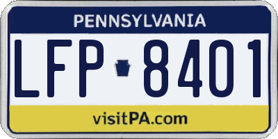 PA license plate LFP8401