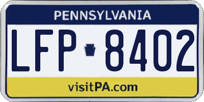 PA license plate LFP8402