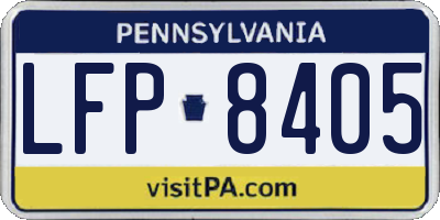 PA license plate LFP8405