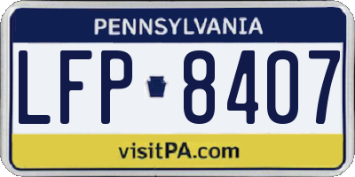 PA license plate LFP8407