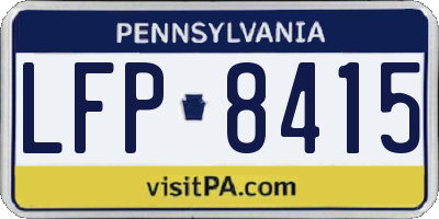 PA license plate LFP8415