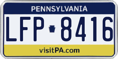 PA license plate LFP8416