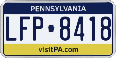 PA license plate LFP8418