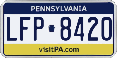 PA license plate LFP8420