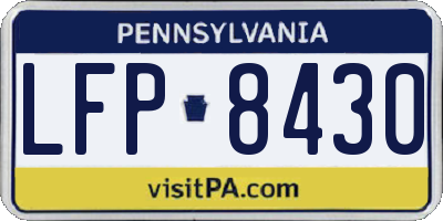 PA license plate LFP8430