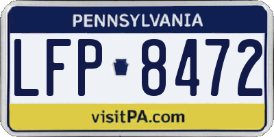 PA license plate LFP8472