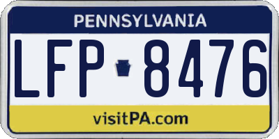 PA license plate LFP8476